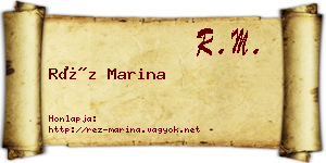 Réz Marina névjegykártya